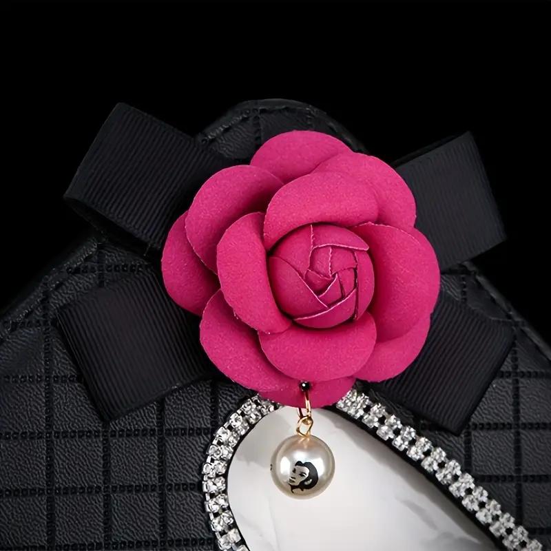Camellia Flower Car Tissue Box Towel Sets Car Seat Back Tissue Box Holder Auto Interior Storage Decoration Car Accessories