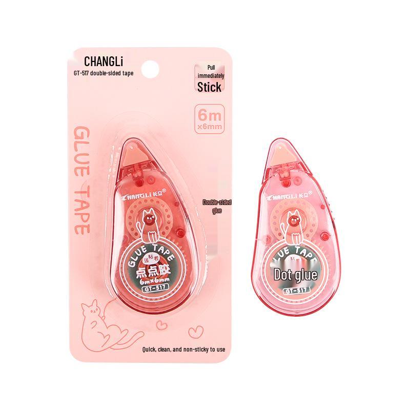 Bandă Adezivă Transparentă cu Puncte Ștergibile - Drăguță, Față Dublă pentru Jurnale DIY pentru Studenți