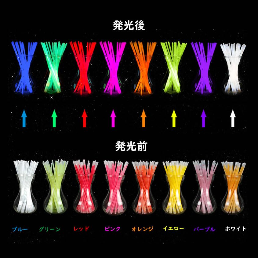 200 Disposable Blue Glow 20cm Glow Sticks with Extension Perfect for Summer School Cultural Fireworks and Nightlife Sticks, Slim, Long, Glow-Up
