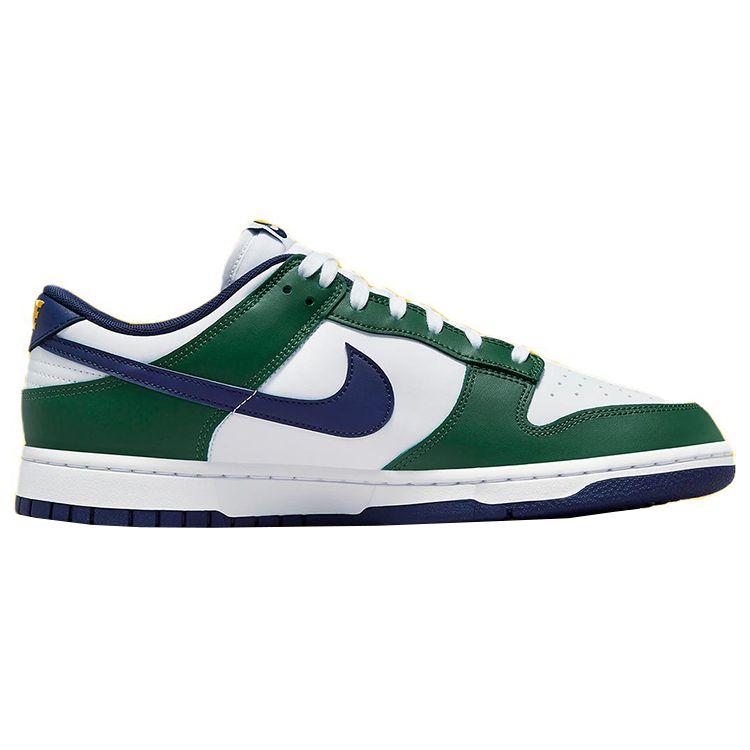 Nike Dunk Low Fir Midnight Navy Unisex Sneakers Green White University-Gold FV6911-300