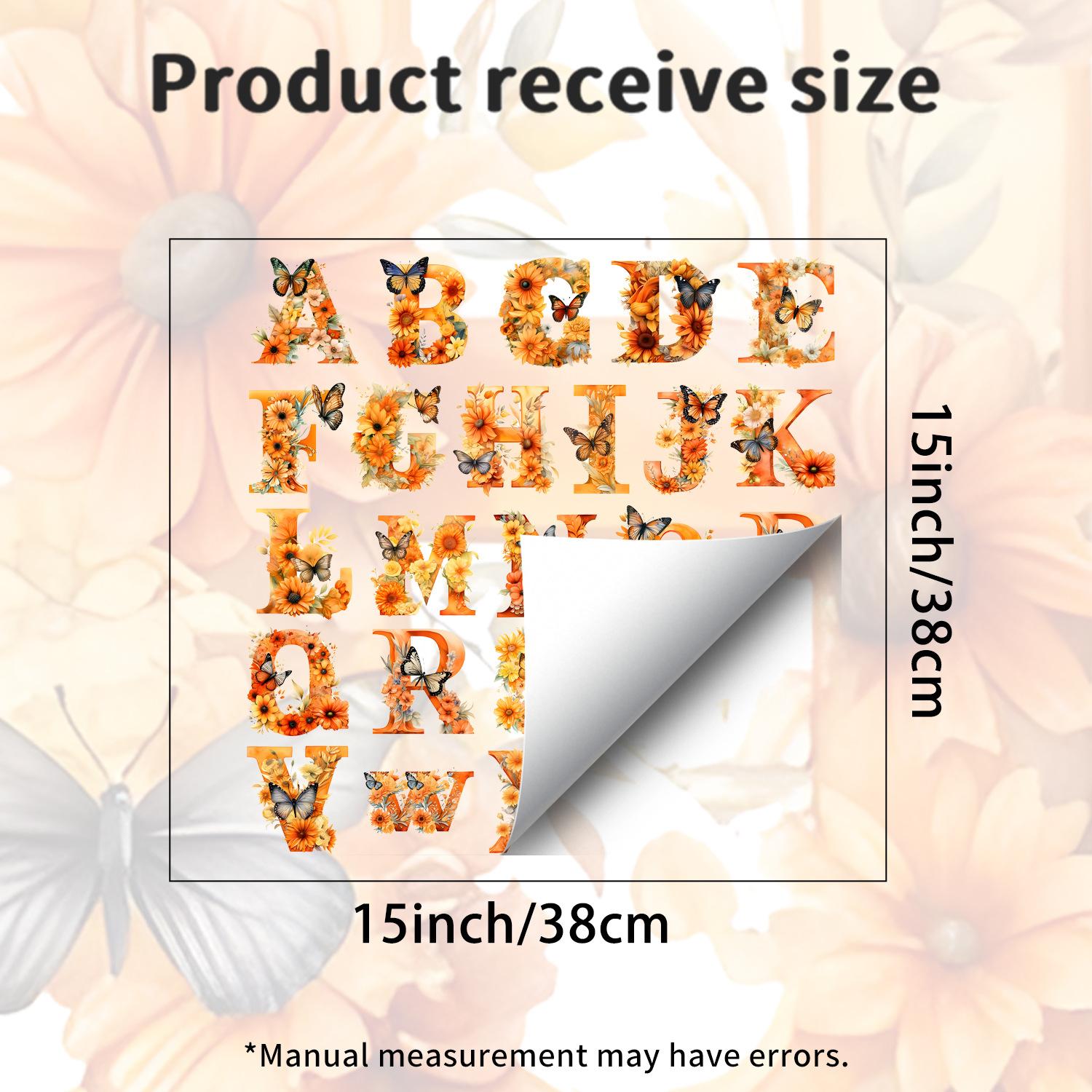 

26-letter Floral Window Stickers Allow for Free Arrangement of Paper Words or Short Sentences. Made of PVC Material. JDT-A530