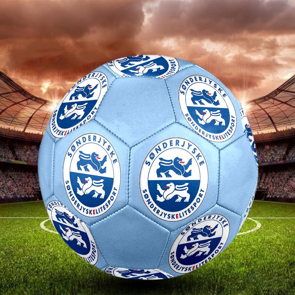 Sonderjyske FC Soccer Ball, Colorful, Suitable for All Ages, Machine-stitched, PVC Material, Competition Grade, Durable and High Bounce