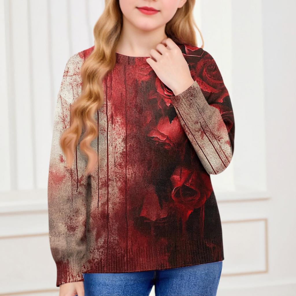 Mikiny na Halloween pro děti Kluky a holky Pletený svetr Roztomilé tričko Podzimní pulovr s kulatým výstřihem Topy