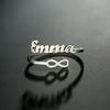 Custom Infinity Name Ring/Personalized Minimalist Nameplate Open Ring/Adjustable Stainless Steel Ring/a Gift for Her/Women's Fashion