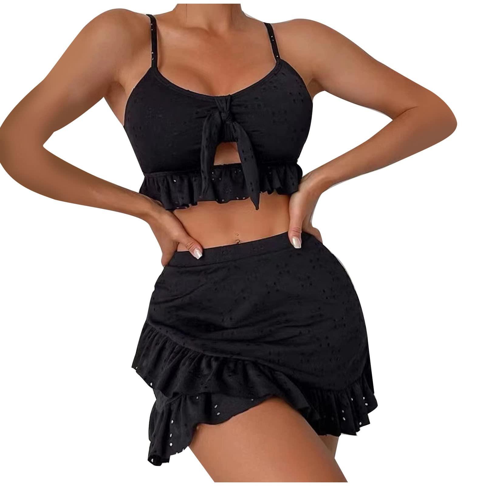 

Женский модный купальник с разрезом, юбка из трех частей, купальник бикини Fly M