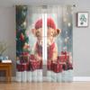 Christmas Tree Gift Yak Curtains For Living Room Bedroom Home Decoration Window Voile Tulle Curtain Drapes