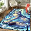1pc Fantasy White Cat Print, Design Indoor Area Rug, Soft, Anti-Slip, and Durable Gaming Room Decor for Bedroom, Living Room, and Exercise R