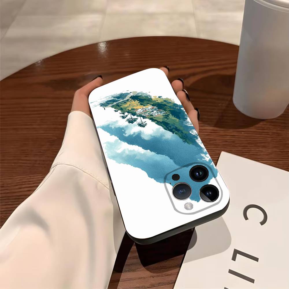 By The Mountainside Phone Case For iPhone 17,16,15,14,13,12,11,Pro,X,XS,Max,Plus Soft Black Cover