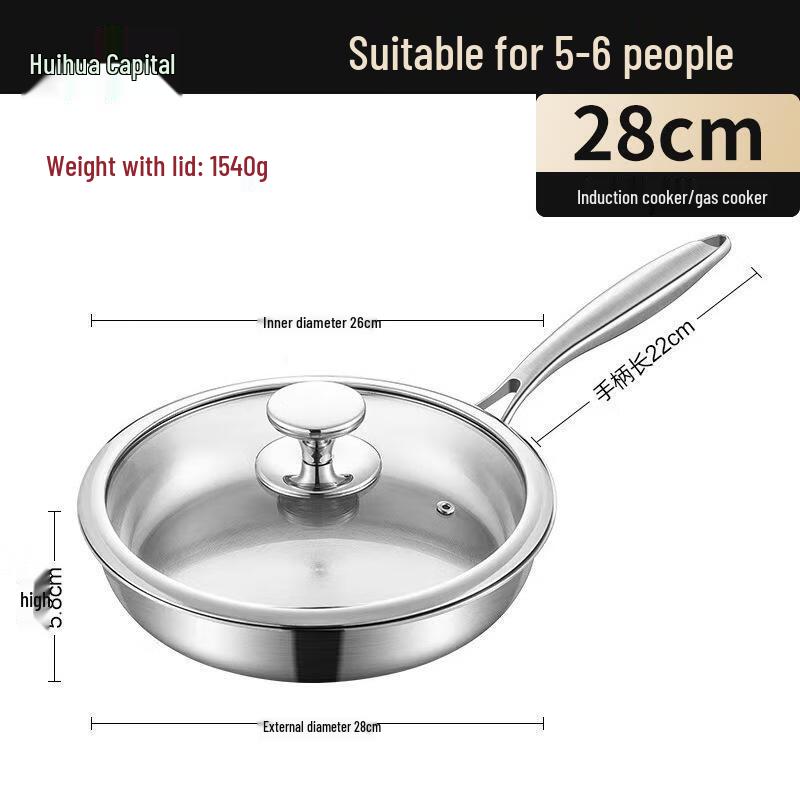 

HUIHUADU 304 Stainless Steel Non-Stick Frying Pan