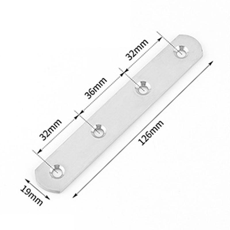 Five silver stainless steel straight bracket, straight bracket corner code for home fixing bracket