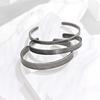 Unisex Simple Smooth Surface 4MM 6MM 8MM Titanium Steel Open Bracelet Laser Engraving Bracelet