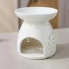 Bruciatore di Incenso in Ceramica Bianca Candela Olio Essenziale Diffusore per Aromaterapia Fornello Riscaldante Vuoto Ornamento Arredamento Casa Medio Oriente