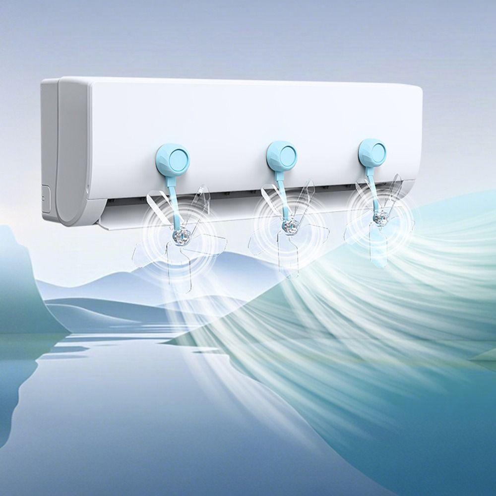 3Pcs Wall Mounted Conditioning Guide Fan Windmill Shaped Air Conditioner Vent Fan  For Home