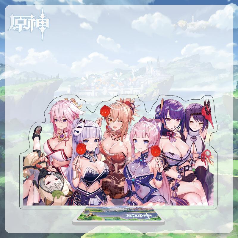 16cm Height  Acrylic Large Stand-up Display Featuring Characters From Mondstadt, Liyue, and Inazuma In Genshin Impact