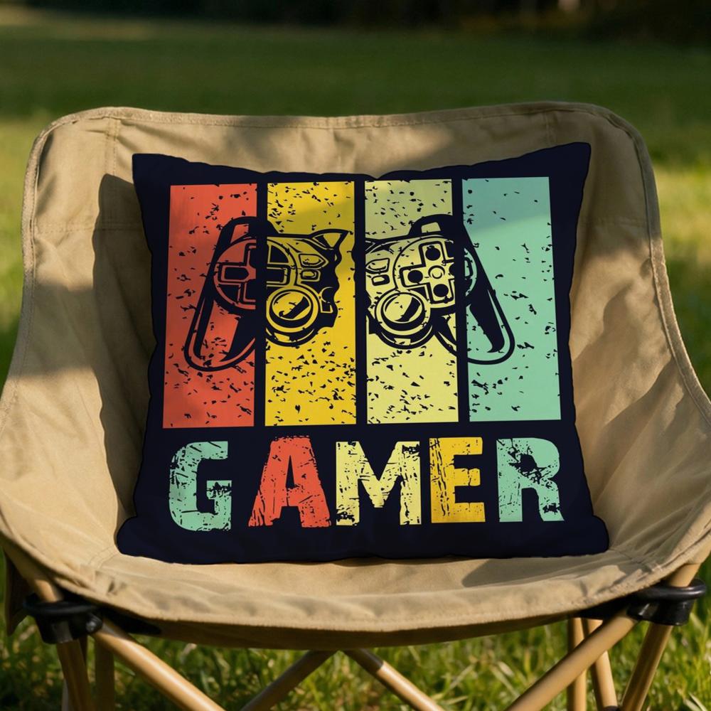 Colorful Graffiti Gamepad Cushion Cover Soft Reversible  Durable Pillow Cover  MultiScene Use for Home  Car Daily Comfort