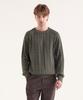 BIRBANTE Garment-Dyed Washable Cable Knit - Ash Khaki