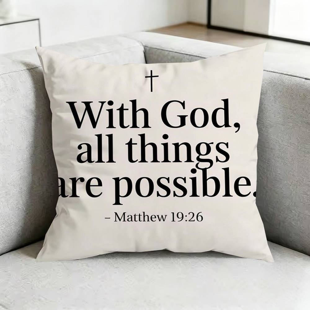 Jesus Bible Verse GGods Plan Square DoubleSided printed Pillow Case Bedroom Bedside Pillow Sofa Cushion Cover Gift