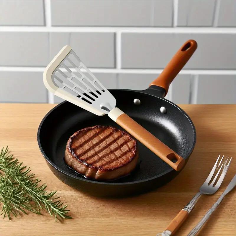 1PCS Multifunctional Silicone Striped Fish Steak Spatula Heat-resistant Non-stick Omelette Spatula Omelette Fish Spatula
