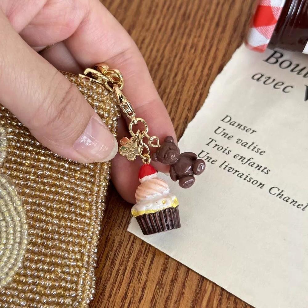 

Fashion Unique Doughnut Bread Coffee Phone Charm Cute Creative Phone Strap Luxury Beaded Phone Chain Bag Phone Accessories
