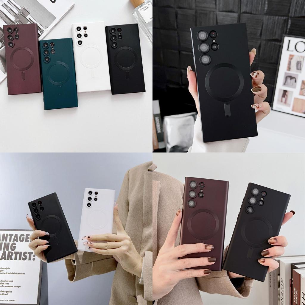 Pro Samsung S21 Ultra Magnetický měkký kryt s matným povrchem a odolností proti nárazu pro elegantní ochranu