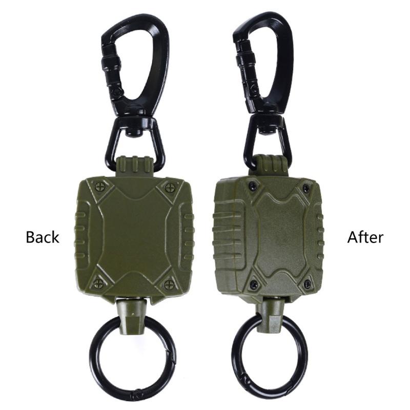 Retractable Keychain Heavy Duty Badge Holder Reel with Belt Clip 23'' Steel Wire Cord Heavy Duty Carabiner Key Holder