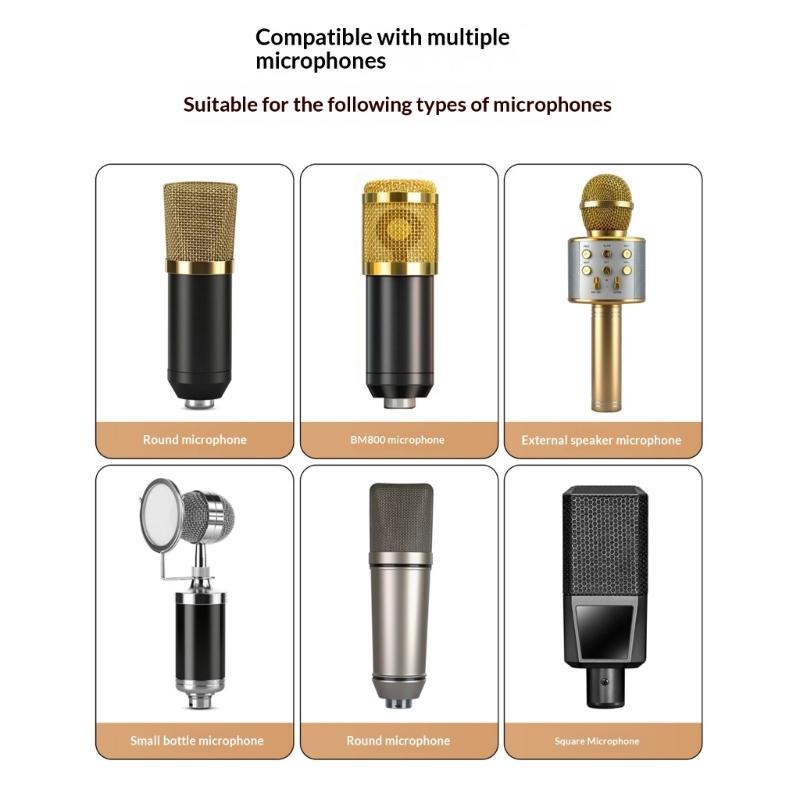 Heavy Duty Metal Construction Microphone Holder Clamp Featuring Nonslip Rubber Coated Clamp For Secure Attachment