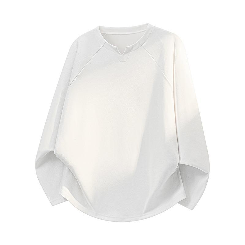 

Womens White V Neck Long Sleeve Loose Fit T Shirt M белый