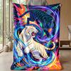 Tiger Spirit Energy Theme Blanket Lightweight Warm Flannel Blanket Decorative Throw Blanket for Home Decoration