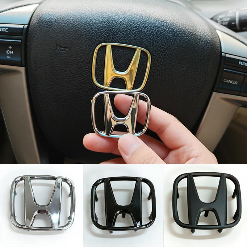 cvrdk7 50/53mm ABS Car Steering Wheel Emblem Sticker Accessories For Honda Civic FIT Accord Prelude CRV 5th City CRZ CRX Jazz HRV Pilot