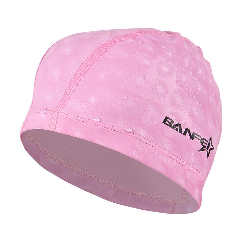 Banfei Glitter PU Swim Cap: Colorful, Comfortable & Waterproof for Adults