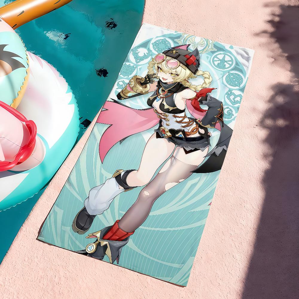 Genshin Impact Jahoda Game Towel Sports Quick Dry Travel Camping Gear Sandproof Soft Light Large Beach Towel