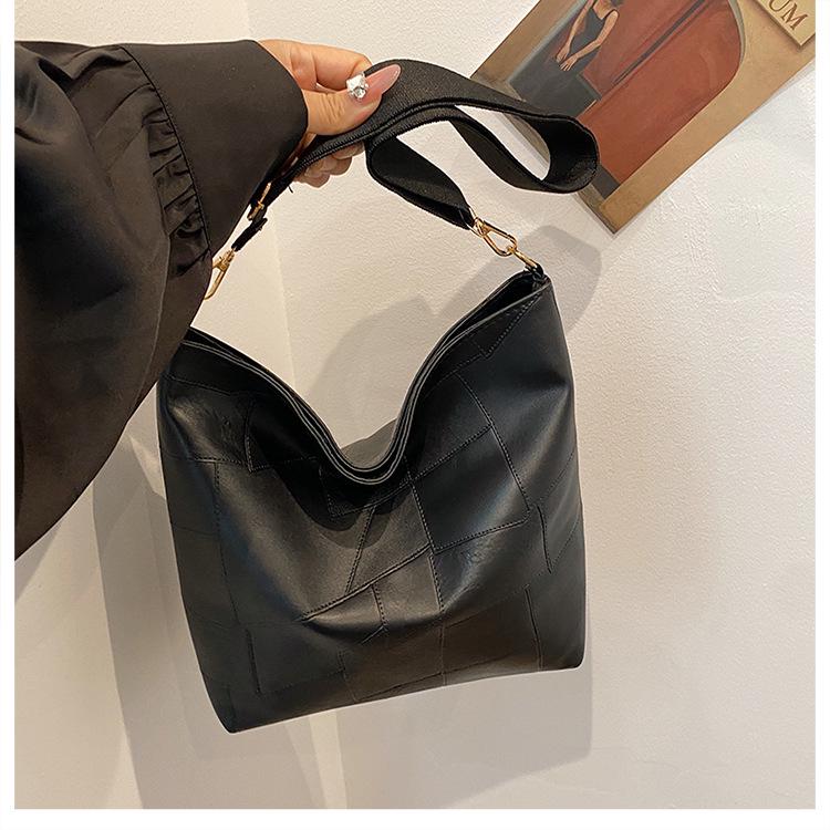 2024 Neue Patchwork Colorblock Crossbody Tote - Damen Große Kapazität Lässige Einzel-Schultertasche für Studentinnen