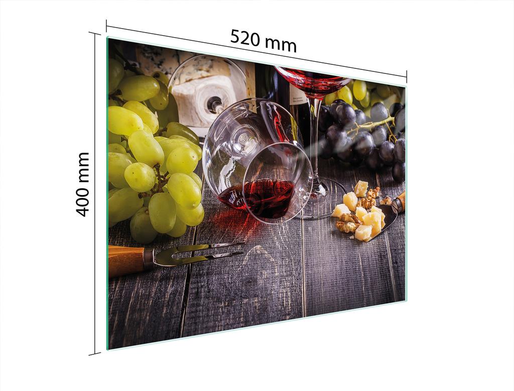 GLAS-SCHNEIDEBRETT 52x40 WEIN
