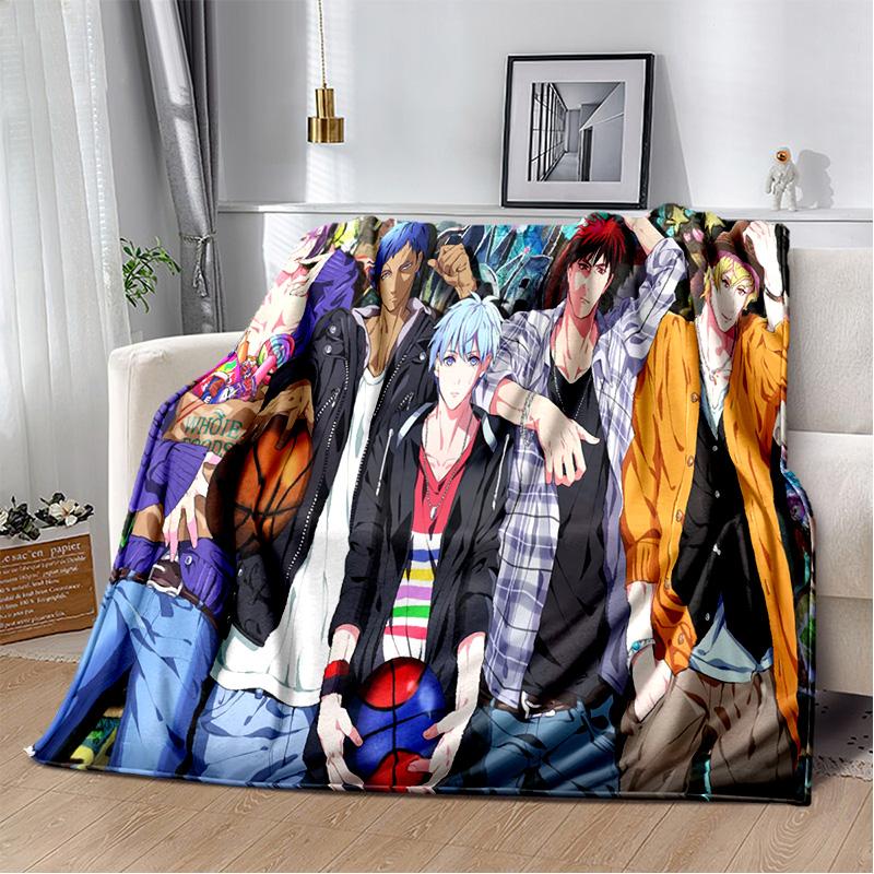 Anime Kuroko's Basketball Cartoon Blanket,Soft Throw Blanket for Home Bedroom Bed Sofa Picnic Travel Office Cover Blanket Kids