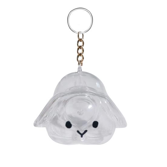 Dog Hair Collector Charm Keychain Transparent Pet Fur Keepsake Capsule Rabbit Memorial Pet Hair Collection Bottle Charm with Keyring Gift for Pet