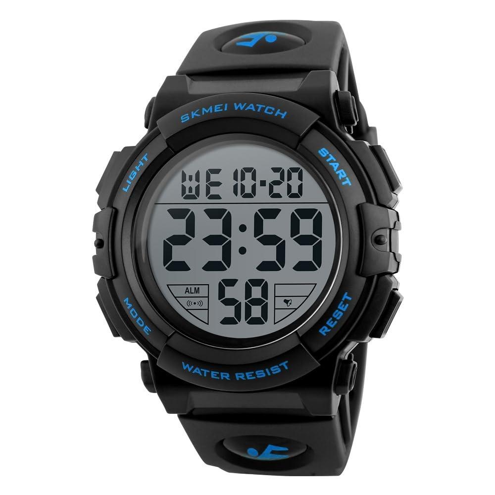 

Easy-to-read digital watch for men, large screen with font display, waterproof arm watch, sports, running, stopwatch, alarm, time signal function,