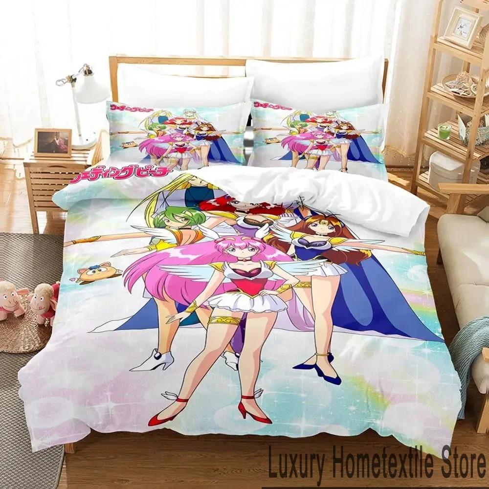 3D Print Anime Wedding Peach Bedding Set Duvet Cover Bed Set Quilt Cover Pillowcase Comforter king Queen Size Boys Adult Bedding