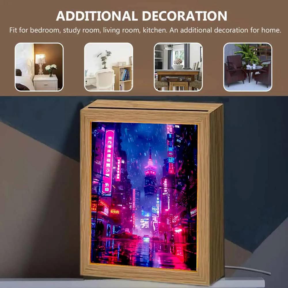 Beautiful City Changsha Light Painting Photo Frame Led Night Light Bedroom Decorate Lamps Bedside Table Moon Lamp Birthday Gifts