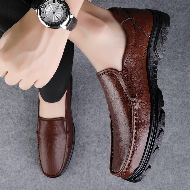 Móda Pravá Kůže Řidičské Ležérní Boty Luxusní Pánské Mokasíny Měkké Mokasíny Podzimní Zimní Boty Muž Vysoká Kvalita Pánské Společenské Boty