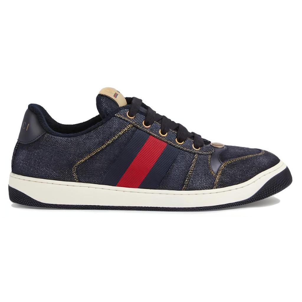 Gucci Screener Denim Lace-up Sneakers 771097 FAC1U 1091