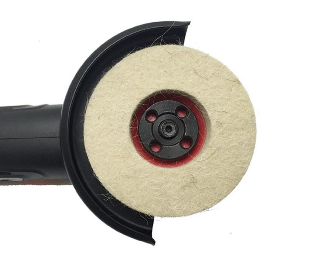 LAPHSODA Replacement Felt Buffs for Grinders, 100mm Outer Diameter Discs (3. Coarse, 10 Discs)