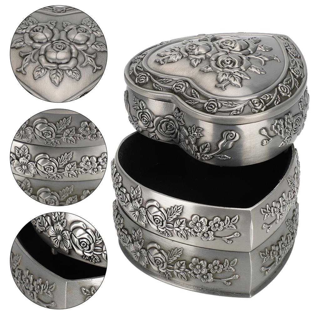 Household European Retro Decorative Heart shaped Jewelry Box Jewelry Container(3 Layers)