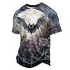 Men's Halloween Print Henley Short Sleeve Shirt Casual Lightweight Breathable Top with Button Front Design for Everyday Wear
