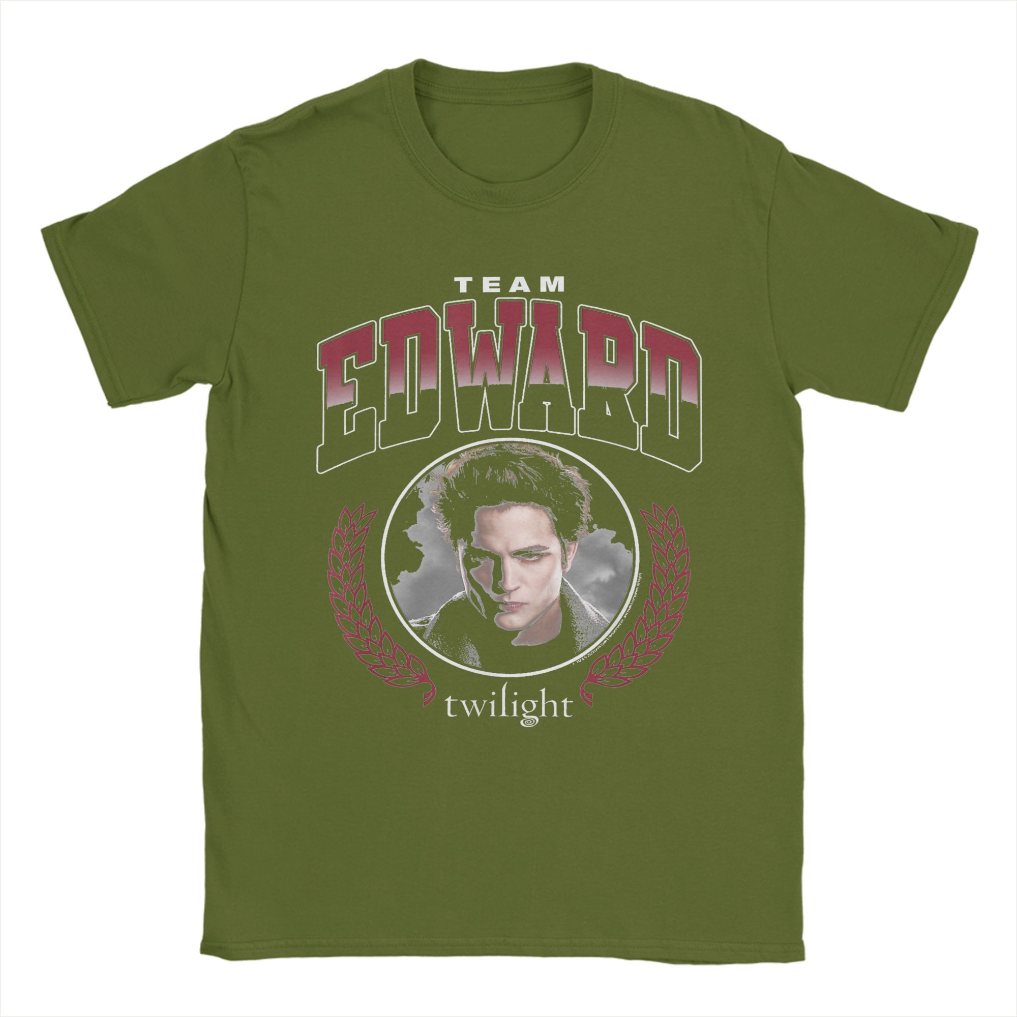 

Team Edward Portrait Twilight Men T Shirts Robert Pattinson Tees Short Sleeve Round Collar T-Shirt Cotton Birthday Gift Clothes 4XL