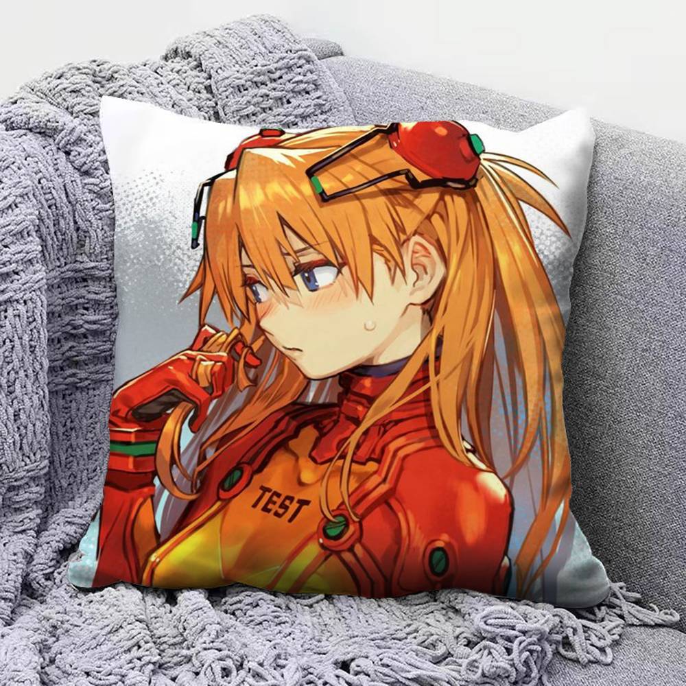 Asuka Langley Soryu Asuka Anime Girl Home Sofa Cushion Covers and Aecorative Custom Pillow Covers