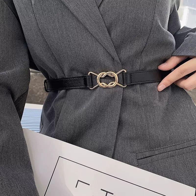 Stylish Summer Women's Waist Belt With Chic Double Ring Buckle For Dresses And Suits