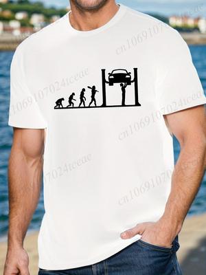 Summer Unisexs Tshirt Funny Car Mechanic Evolution Print TShirts Unisex Loose Cool Oneck T Shirt for Unisex Short Sleeve Unisex Tee