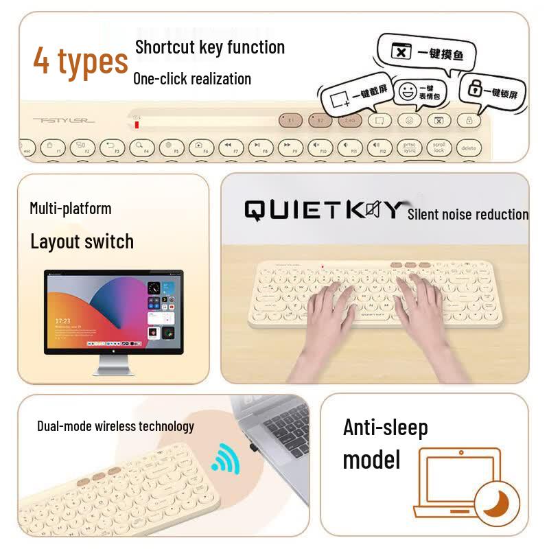 A4TECH Silent Multi-Mode Wireless Keyboard