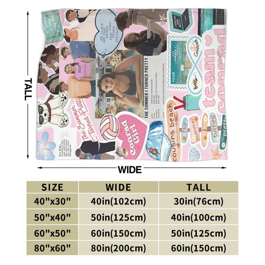 TSITP Plush Blanket Students The Summer I Turned Pretty Flannel Throw Blanket For Living Room Warm Soft Quality Bedspread