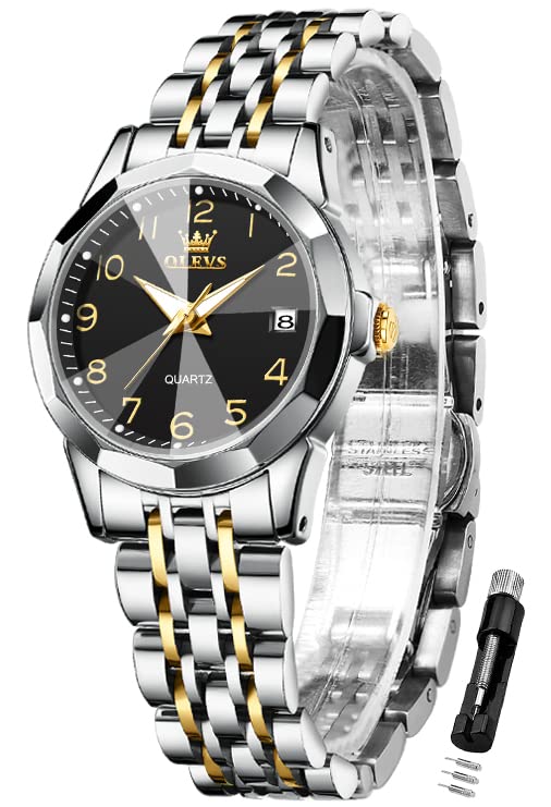 OLEVS Watch Stylish Digital Business Japanese Date Luminous Day White Black Women s - Quartz, Waterproof, Easy-to-Read Dial, Popular, Watch, Movement,